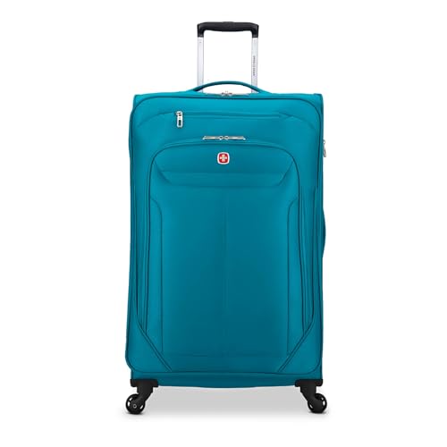 SwissGear Marumo Softside Lightweight Expandable Luggage with Spinner Wheels, Teal, Carry-On 21.5-Inch