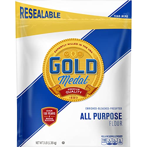 Gold Medal All Purpose Flour, Baking Flour, 3 lb Resealable Bag