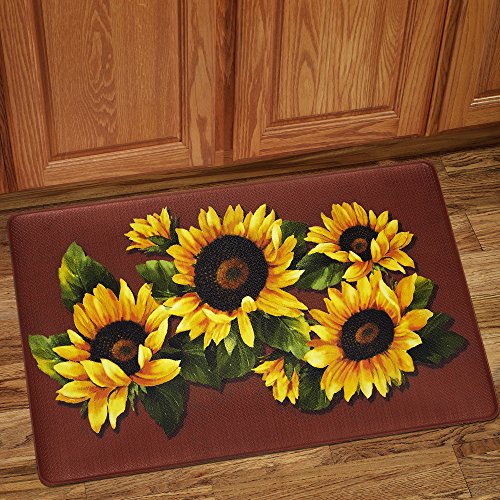 Sweet Home Collection Ach-anftm-gld-452 de Cuisine Tapis de Sol Mousse à mémoire de Forme Anti Fatigue Durable antidérapante Tapis pour de Longues Debout Doudou, Black Eyed Susan, 30" x 18"