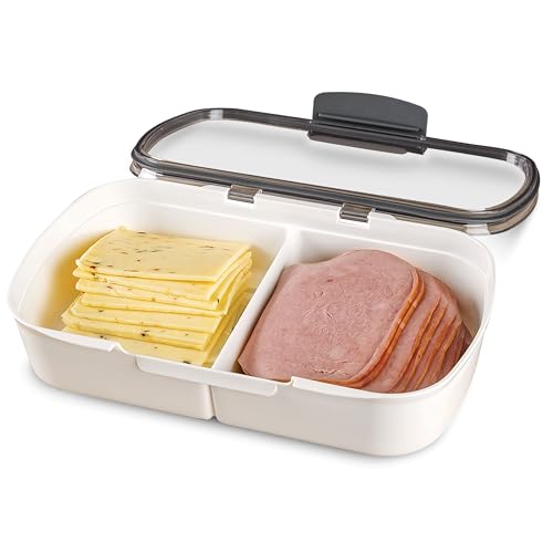 ProKeeper Split Deli Food Storage Container with Air-Tight Silicone Seal and Dry Erase Compatible Lid