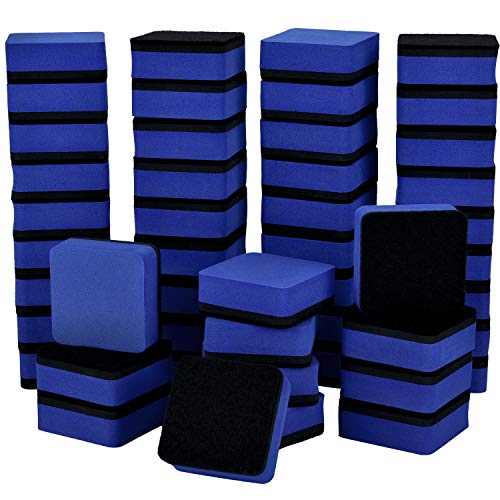 48 Pieces Whiteboard Magnetic Erasers Dry Erase Erasers White board Erasers for Home Classroom Office Use (Blue)