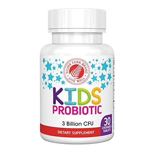 Silver Fern Brand Kids Ultimate Probiotic - 1 Bottle - 30 Chewable Tablets - Sugar & Gluten - Children's Dietary Supplement - DNA & Survivability Verified - Digestive & Immune Support
