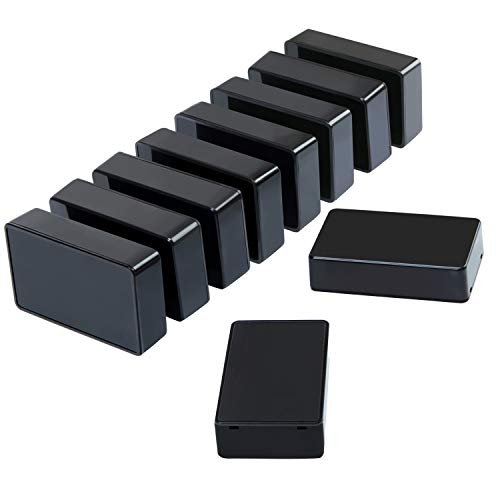 Elcoho 10 pièces Plastique étanche Boîtes de jonction Coque pour Electronic Project 10 x 6 x 2,5 cm, Noir, noir