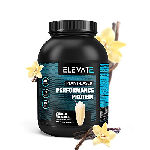 Elevate Plant Based Vegan Protein Powder with High BCAAs and Glutamine, Low Carb Protein Powder Vanilla Milkshake, Non GMO, NO Sugar, Dairy and Soy Free (26 Servings) Nutrition