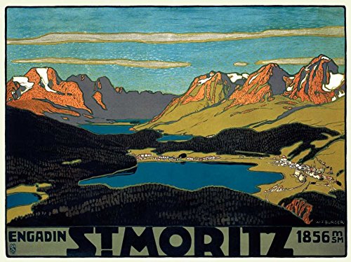 Posterazzi St. Moritz/Engadin Poster Print by Wilhelm F. Burger, (18 x 24)