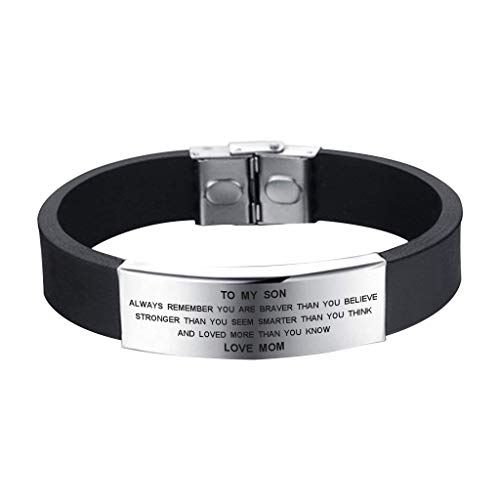 SOUSYOKYO to My Son Always Remember You are Braver Than You Believe Bracelet Love Mom