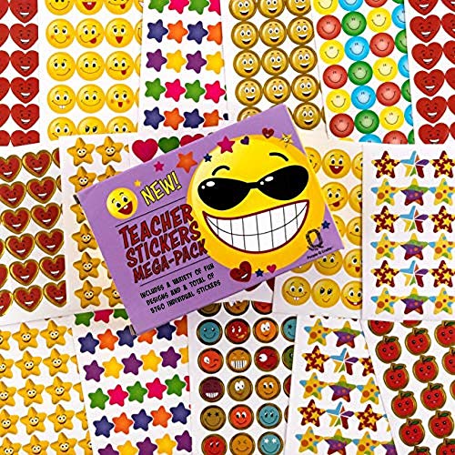 Teacher Stickers 5760 Pack Fun Small Reward Stickers for Classroom Assorted Mega Bulk Pack with 10 Designs