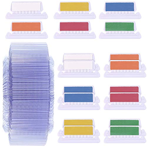 Jovitec 120 Sets 2 Inch Hanging Folder Tabs and Multicolor Inserts for Quick Identification of Hanging Files, Easy to Read (Flat Design)