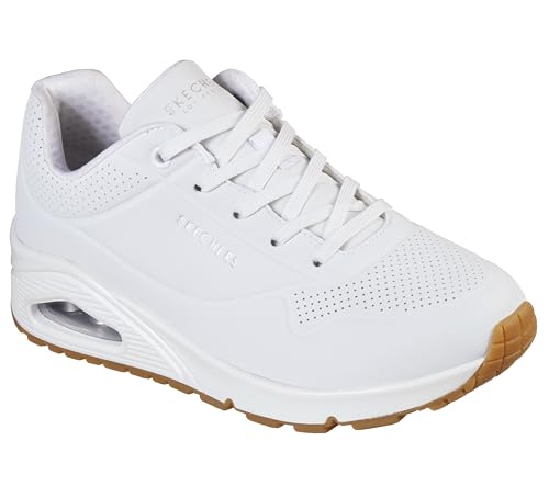 Skechers Women's Uno -Stand On Air Fashion Sneakers, White, 5.5 Regular US
