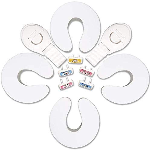 White Finger Pinch Guard [4 Pcs] – Baby Proofing Door Stopper - Protect Child Fingers with Soft Durable Safety Foam Guards - Prevents Finger Pinch Injuries, Draft Stop Cushion, Slam Bumper by Hoobii