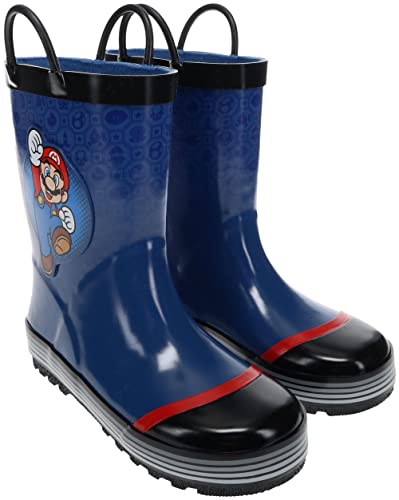 Super Mario Brothers Mario and Luigi Rain Boot for Kids, Nintendo, 100% Rubber, Waterproof, Ages 2 to 10