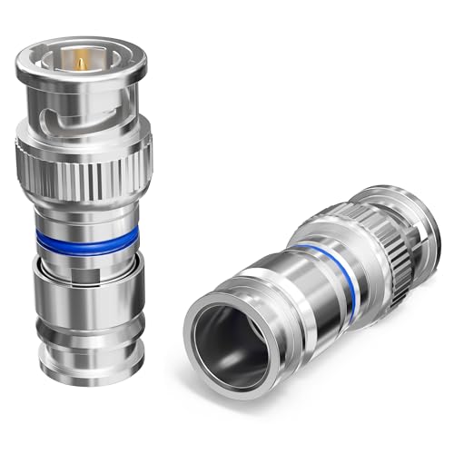 THE CIMPLE CO | BNC Compression Connector for RG6 Coaxial Cable | Solid Construction with High Grade Metals | Male BNC Connectors for CCTV, SDI, HD-SDI, Siamese, Security Camera | Pack of 10