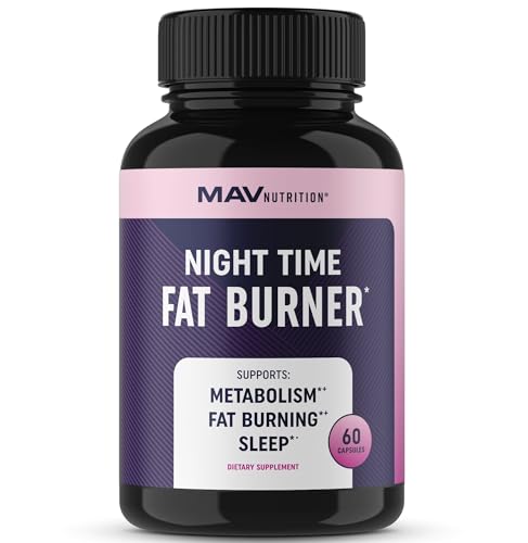 MAV NUTRITION Weight Loss Pills Night Time Fat Burner for Women & Men | Sleep Aid Diet Pills, Appetite Suppressant, Metabolism Boost, Carb Blocker; 60 Count