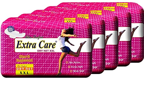 Extra Care Dry Net Sanitary Pads for women Combo of 5 packets with rich and premium napkins
