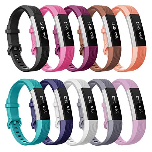 GOSETH Compatible Fitbit Ace Band Fitbit Alta Band, Fitbit Ace Accessories Bands Watch Buckle Design Replacement Strap Compatible Fitbit Ace Fitness Tracker for Kids 8+ (10- Pack)