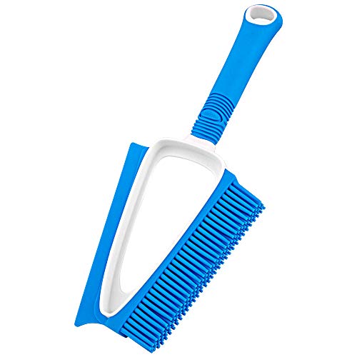 MR.SIGA Soft Bristle Non-scratch Brush/Scrubber, Multi-purpose Pet Hair Removal Brush, Blue & White