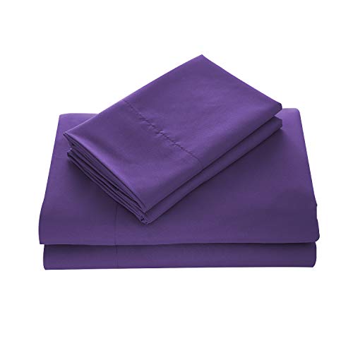 WAVVA Bedding Luxury 4-Pcs Bed Sheets Set- 1800 Deep Pocket, Wrinkle & Fade Resistant Queen Size, Purple, Prism Violet