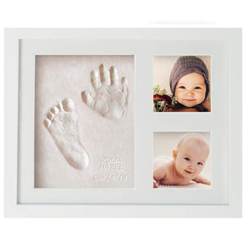 Baby Handprint & Footprint Frame Kit, Clay Casting & Photo Memory Keepsake Frame, Baby Registry Gift & Baby Shower, Baby Boy Gift & Baby Girl Gift | First Impressions by WavHello