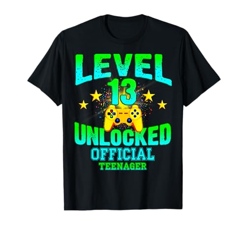 Official Teenager t Shirt Level 13 Unlocked Birthday Gifts T-Shirt