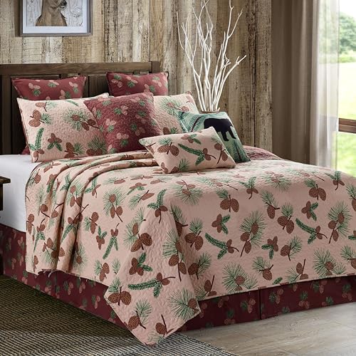 Forest Pines 3pc Full/Queen Size Cabin/Lodge Quilt & Pillow Shams Set