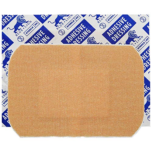 100 Pack Blue Lion 7.5cm x 5.1cm Large Fabric ZO CE Premium Medical Plasters
