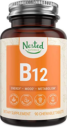 Vegan Vitamin B12 2500mcg (Methylcobalamin) | Support Metabolism and Nervous System Health | Supplement B 12 Deficiency in Men & Women | Methyl VIT B12 Fast Dissolve Chewable Tablets
