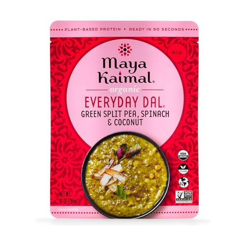 MAYA KAIMAL Organic Green Split Peas, Spinach & Coconut Everyday Dal, 10 OZ