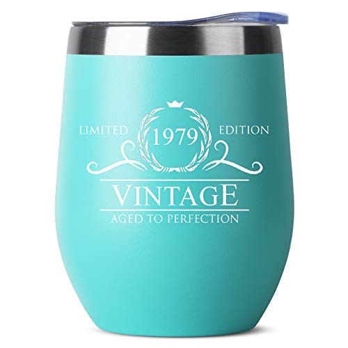 1979 41st Birthday Gifts for Women Men Tumbler | 12 oz Mint Stainless Steel Insulated Tumblers | Anniversary Gift Ideas for Husband Wife Mom Dad | Party Decorations Supplies Him Her Cups
