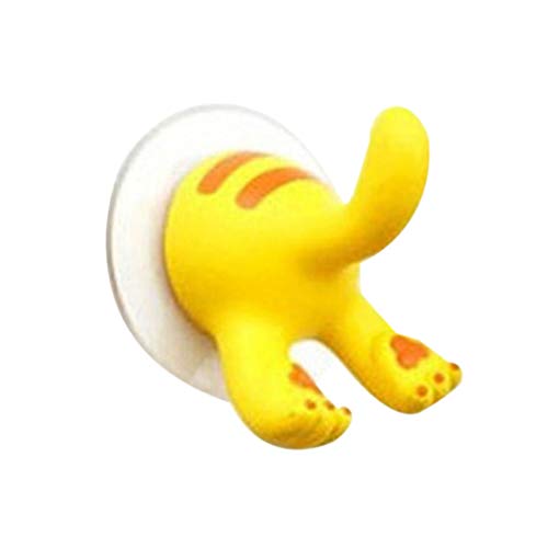 OmkuwlQ Lovely Cartoon Animal Tail Shape Sucker Kitchen Bathroom Wall Hook Strong Vacuum Suction Cup