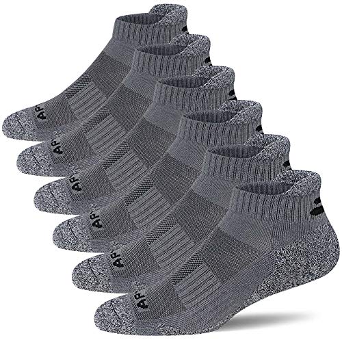APTYID Men's Cushioned Athletic Running Ankle Socks (6 Pairs)