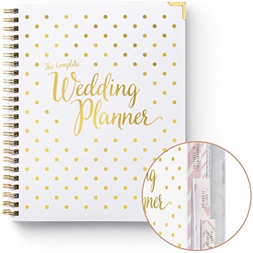 [New] Wedding Planner Gold - Undated Bridal Planning Diary Organizer - Hard Cover, Pockets & Online Support