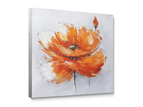 Niwo ART - Orange Poppies, Flower Canvas Wall Art Home Decor,Framed Ready to Hang