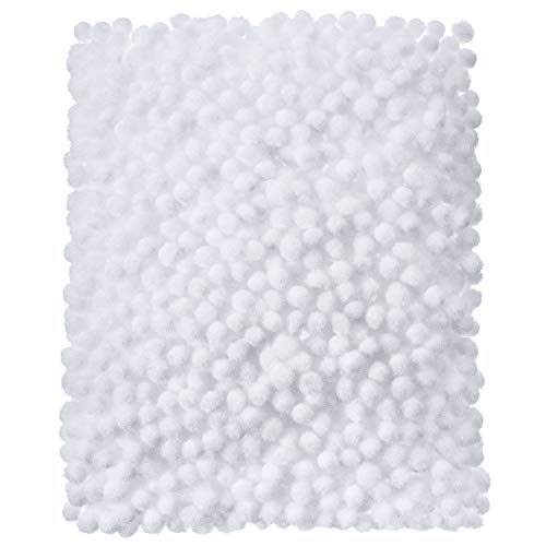 2000 Pieces 6 mm Pom Poms for Craft Making, Hobby Supplies and DIY Creative Crafts Decorations (White)
