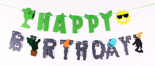 RON PT Plants VS Zombies Geburtstagsbanner – PVZ Partydekoration – Partyzubehör