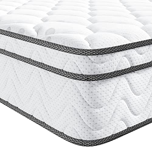 Vesgantti Twin XL Mattress, 10 Inch Hybrid Mattress in a Box with Memory Foam & Pocket Spring, Ergonomic Design & Pressure Relief, Medium Firm Feel,39"*80"*10"