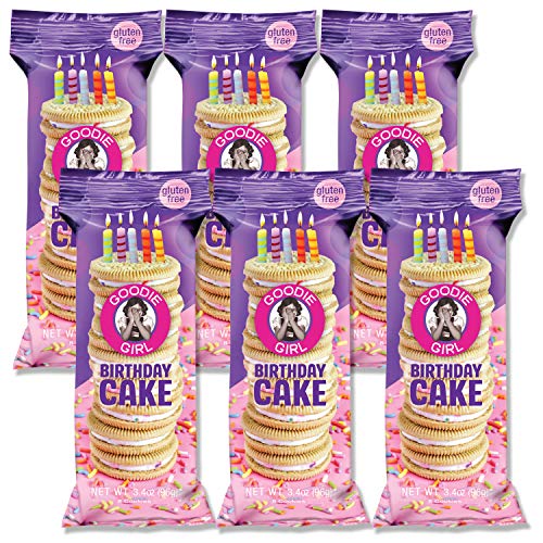 Goodie Girl, Birthday Cake Cookies | Snack Packs | Gluten Free | Peanut Free | Kosher | 3oz Bag, Pack of 6