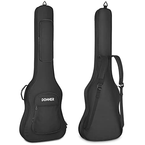 Donner 109 cm E-Bass Gitarrentasche 1,3 cm gepolsterter Schwamm 600D dicker Ripstop wasserdichter Nylon verstellbarer Rucksack weicher Bass Gitarrentasche