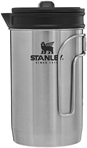 Stanley All In One French Press Coffee Maker 32 oz | 5 Minute Brew, 4 Hours Hot | Mesh Filter for Coffee Grounds | Insulated Stainless Steel French Press | BPA-Free | Stainless