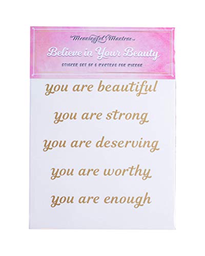 Meaningful Mantras Motivational Mirror Stickers for Bathroom, Kitchen, Bedroom Living Room Wall Decals Quotes Beauty Stickers (Believe in Your Beauty)