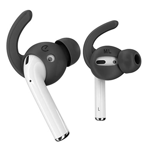 EarBuddyz Ultra Crochets et Coques compatibles avec Les AirPods et écouteurs Apple avec Technologie d'amélioration des Basses Noir