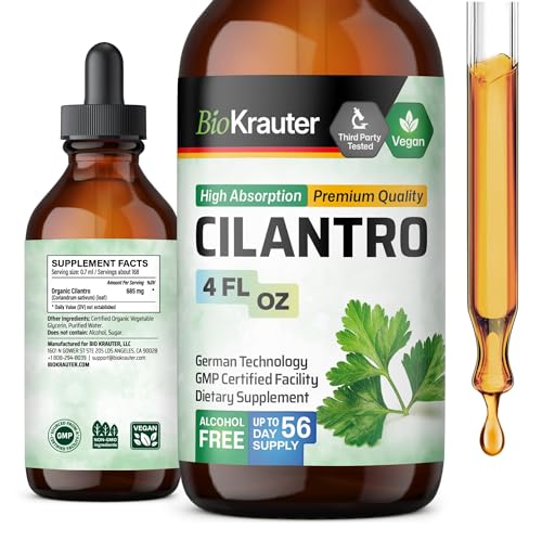 BIO KRAUTER Cilantro Supplement - Rich Source of Antioxidants - Natural Cleansing & Detox Cilantro Extract - Vegan, Alcohol Free Drops 4 Fl.Oz.