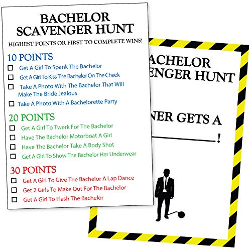 Bachelor Party Scavenger Hunt - Funny Bachelor Party Ideas, Supplies, Gifts, Decorations and Favors - Drinking Game