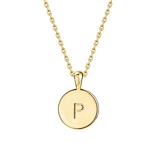 PAVOI 14K Yellow Gold Plated Letter Necklace for Women | Gold Initial Necklace | Letter P