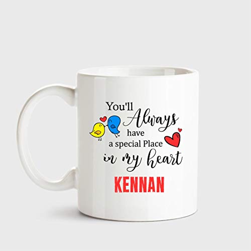 Huppme Kennan Always Have a Special Place in My Heart Love White Coffee Name Ceramic Mug