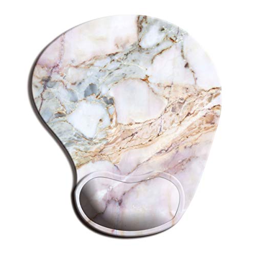 Dooke Ergonomic Mouse Pad with Wrist Support, Cute Mouse Pads with Non-Slip Rubber Base for Home Office Working Studying Easy Typing & Pain Relief Marble