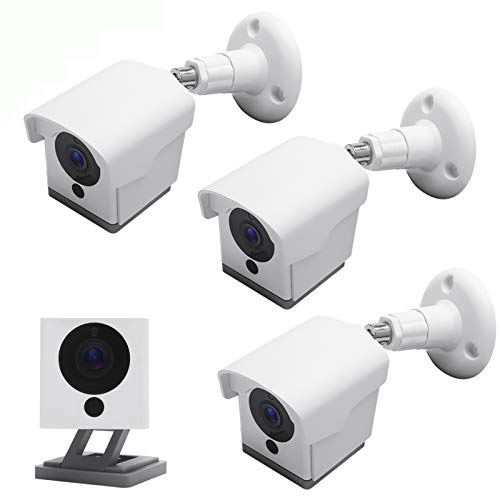 Voyaux Cam Outdoor Mount, Weatherproof Wall Mount for Cam V1/V2 Camera, 360 Degree Protective Adjustable Housing & Mounting Bracket(White 3 Pack)