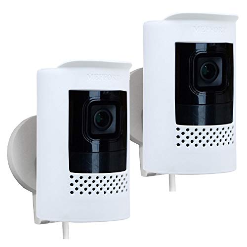 Silicone Skin Case Cover Sun Glare, UV & Weather Protection Skins Cover Compatible for All-New Ring Stick Up Cam Wired - White (2 Pack)