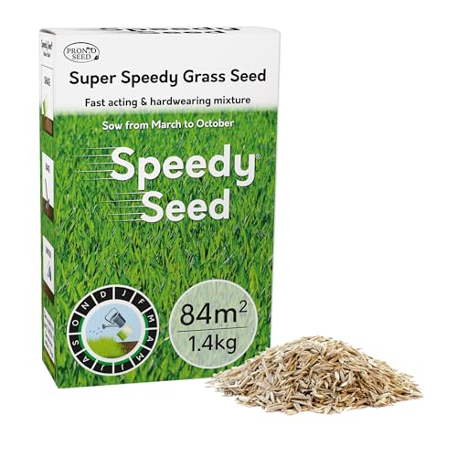 Pronto Seed Premium Grass Seed 1.4 kg - Fast Growing, Hard-Wearing - Covers 84m² for Lawns & Overseeding - DEFRA Approved & Tailored for UK Climate (1.4kg)
