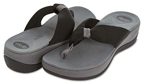 Floopi Flip-Flop Summer Sandals for Women | Extreme Comfort EVA Technology Soles | Thong, Open Toe Design| 1.75” Wedge Heel, Super-Soft, Lightweight (10, Black-516)