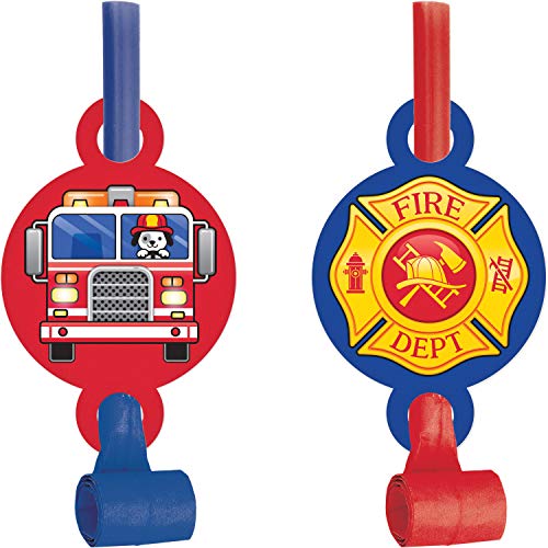 Fire Truck Party Blowers, 24 ct